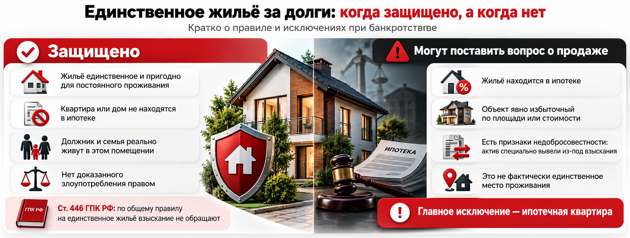 Могут ли забрать единственное жилье за долги