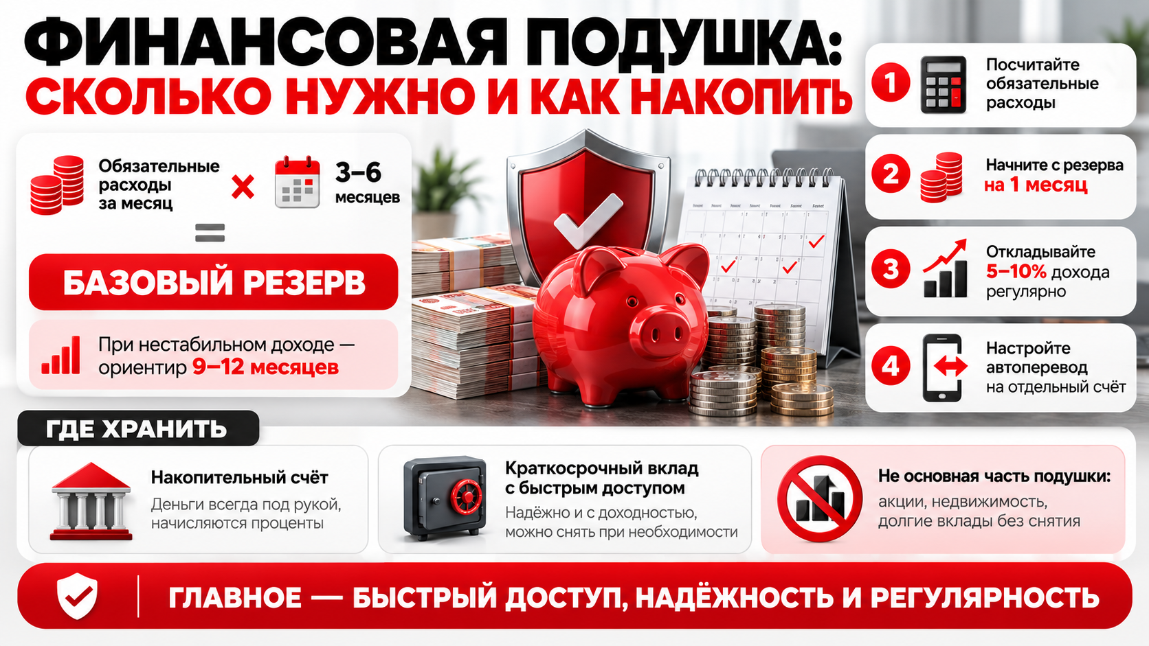 Финансовая подушка безопасности: зачем нужна и как накопить